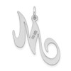 Lex & Lu Sterling Silver Large Fancy Script Initial M Charm - 3 - Lex & Lu