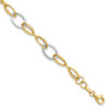 Lex & Lu 14k Two-tone Gold & Textured Fancy Link Bracelet LAL47187 - Lex & Lu