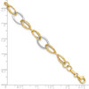 Lex & Lu 14k Two-tone Gold & Textured Fancy Link Bracelet LAL47187 - 5 - Lex & Lu