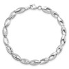 Lex & Lu 14k White Gold Polished and D/C Bracelet LAL47217 - 4 - Lex & Lu