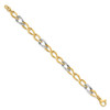 Lex & Lu 14k Two-tone Gold Polished D/C Fancy Link Bracelet LAL47275 - 2 - Lex & Lu