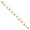 Lex & Lu 14k Two-tone Gold Polished Fancy Link Bracelet LAL47282 - 2 - Lex & Lu
