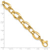 Lex & Lu 14k Yellow Gold Polished D/C Fancy Link Bracelet - 5 - Lex & Lu