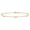 Lex & Lu 14k Yellow Gold Polished and D/C Heart with 1in ext. Anklet LF651-9 - 3 - Lex & Lu