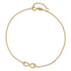 Lex & Lu 14k Yellow Gold Polished Infinity Anklet - 5 - Lex & Lu