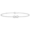 Lex & Lu 14k White Gold Polished Infinity Anklet - 3 - Lex & Lu