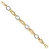 Lex & Lu 14k Two-tone Gold & textured Fancy Link Bracelet LAL47353 - 2 - Lex & Lu