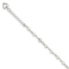 Lex & Lu Sterling Silver Polished Freshwater Cultured Pearl & Heart Anklet 10'' - Lex & Lu