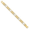 Lex & Lu 14k Two-tone Gold Polished and Satin Men's Bracelet LAL47469 - 2 - Lex & Lu