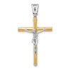 Lex & Lu 14k Two-tone Gold Polished Crucifix Pendant LAL47482 - Lex & Lu