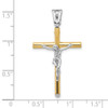 Lex & Lu 14k Two-tone Gold Polished Crucifix Pendant LAL47482 - 4 - Lex & Lu