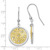 Lex & Lu Sterling Silver Gold-tone Scratch-finish CZ Dangle Earrings - 4 - Lex & Lu