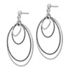 Lex & Lu SS and Ruthenium Plated D/C Post Hoop Earrings - 2 - Lex & Lu