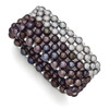 Lex & Lu Sterling Silver Black/Grey 6-7mm FWC Potato Pearl Stretch Bracelet - Lex & Lu