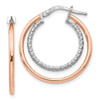 Lex & Lu Sterling Silver Rose-tone D/C Hoop Earrings LAL47634 - Lex & Lu