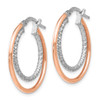 Lex & Lu Sterling Silver Rose-tone D/C Hoop Earrings LAL47634 - 2 - Lex & Lu