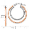Lex & Lu Sterling Silver Rose-tone D/C Hoop Earrings LAL47634 - 4 - Lex & Lu