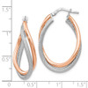 Lex & Lu Sterling Silver Rose-tone Textured Hoop Earrings - 4 - Lex & Lu