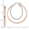 Lex & Lu Sterling Silver Rose-tone D/C Hoop Earrings LAL47636 - 4 - Lex & Lu