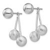 Lex & Lu Sterling Silver Polished Brushed Front and Back Earrings - 2 - Lex & Lu