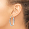 Lex & Lu Sterling Silver Polished Twisted Oval Hoop Earrings LAL47739 - 3 - Lex & Lu
