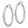 Lex & Lu Sterling Silver Polished Twisted Hinged Hoop Earrings LAL47753 - 2 - Lex & Lu