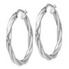 Lex & Lu Sterling Silver Polished Twisted Hinged Hoop Earrings LAL47758 - 2 - Lex & Lu