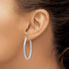 Lex & Lu Sterling Silver &Textured Oval Hinged Hoop Earrings LAL47763 - 3 - Lex & Lu