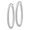 Lex & Lu Sterling Silver &Textured Oval Hinged Hoop Earrings LAL47764 - 2 - Lex & Lu