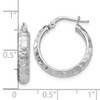 Lex & Lu SS Radiant Essence Rhodium-plate Hinged Hoop Earrings LAL47850 - 4 - Lex & Lu
