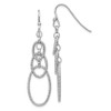 Lex & Lu Sterling Silver Textured Dangle Shepherd Hook Earrings - Lex & Lu