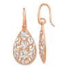 Lex & Lu Sterling Silver Rose Gold-toned Polished Textured Earrings - Lex & Lu