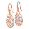 Lex & Lu Sterling Silver Rose Gold-toned Polished Textured Earrings - 2 - Lex & Lu