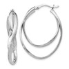 Lex & Lu Sterling Silver Polished and Textured Hoop Earrings - Lex & Lu