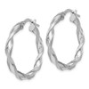 Lex & Lu Sterling Silver & Scratch-finish Twisted Hoop Earrings - 2 - Lex & Lu