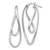 Lex & Lu Sterling Silver Polished Twisted Oval Hoop Earrings - Lex & Lu