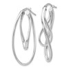 Lex & Lu Sterling Silver Polished Twisted Oval Hoop Earrings - 2 - Lex & Lu