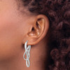 Lex & Lu Sterling Silver Polished Twisted Oval Hoop Earrings - 3 - Lex & Lu