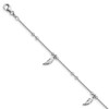 Lex & Lu Sterling Silver Polished Feather Anklet - Lex & Lu