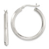 Lex & Lu Sterling Silver 30mm Knife Edge Hoop Earrings - Lex & Lu