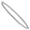 Lex & Lu Sterling Silver CZ Polished Textured Bangle LALQLF490 - Lex & Lu