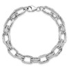 Lex & Lu Sterling Silver Polished and Textured Link Bracelet LAL48189 - 5 - Lex & Lu