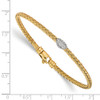 Lex & Lu Sterling Silver Gold-tone CZ Woven Bracelet - 2 - Lex & Lu