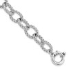 Lex & Lu Sterling Silver Woven Link Bracelet-Fancy Spring Ring - Lex & Lu