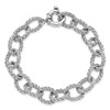 Lex & Lu Sterling Silver Woven Link Bracelet-Fancy Spring Ring - 4 - Lex & Lu