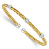 Lex & Lu Sterling Silver Yellow Rhodium CZ Woven Flexible Cuff LAL48219 - Lex & Lu