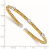 Lex & Lu Sterling Silver Yellow Rhodium CZ Woven Flexible Cuff LAL48219 - 2 - Lex & Lu