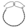 Lex & Lu Sterling Silver Ruthenium-plated D/C Adjustable Bracelet - 4 - Lex & Lu