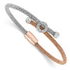 Lex & Lu Sterling Silver Rose-tone Textured CZ Bracelet - Lex & Lu