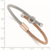 Lex & Lu Sterling Silver Rose-tone Textured CZ Bracelet - 2 - Lex & Lu